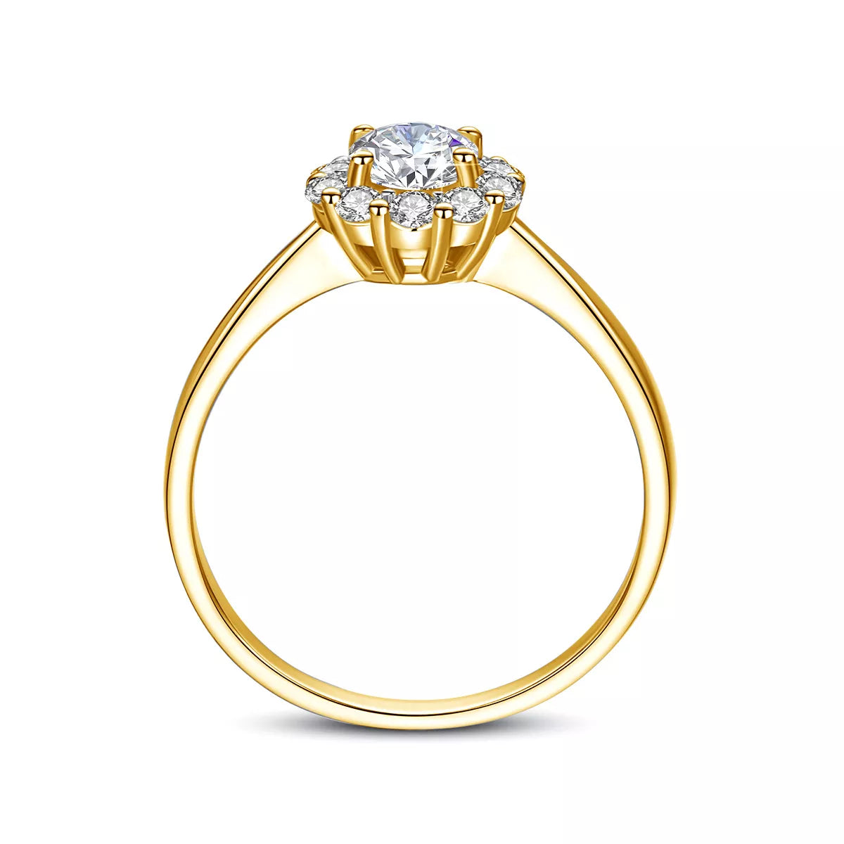 Moissanite Ring Flower Bloom
