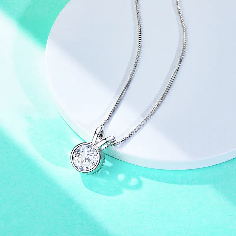 Mirage Bezel Moissanite Necklace