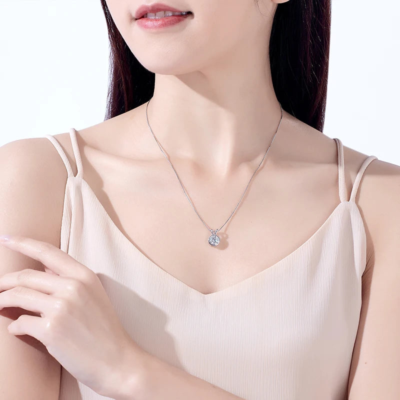 Mirage Bezel Moissanite Necklace