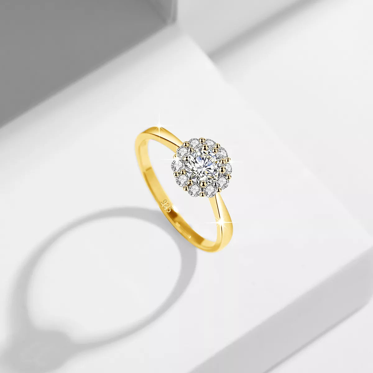 Moissanite Ring Flower Bloom