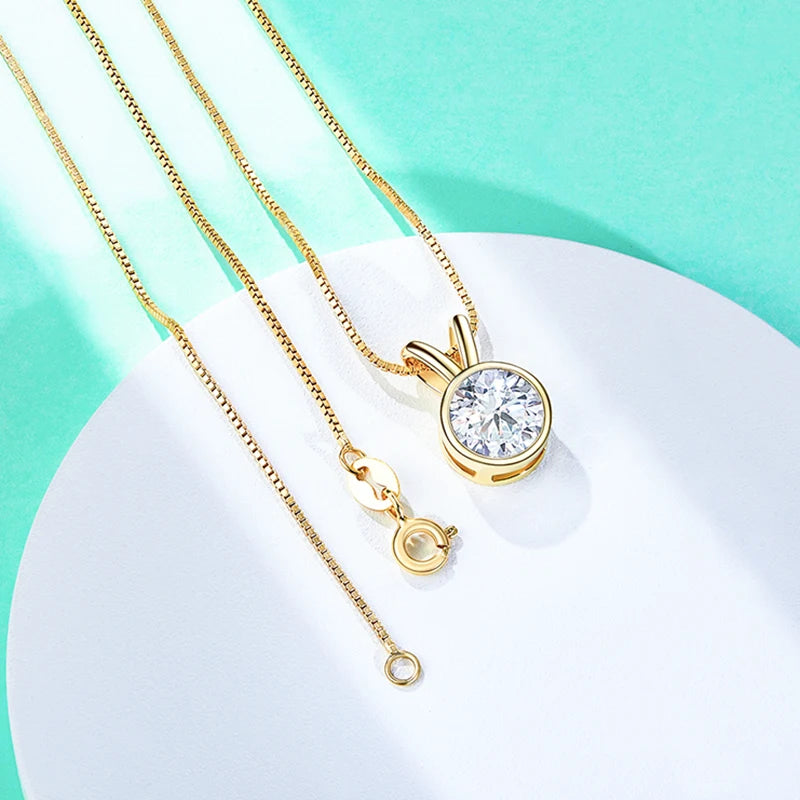 Mirage Bezel Moissanite Necklace
