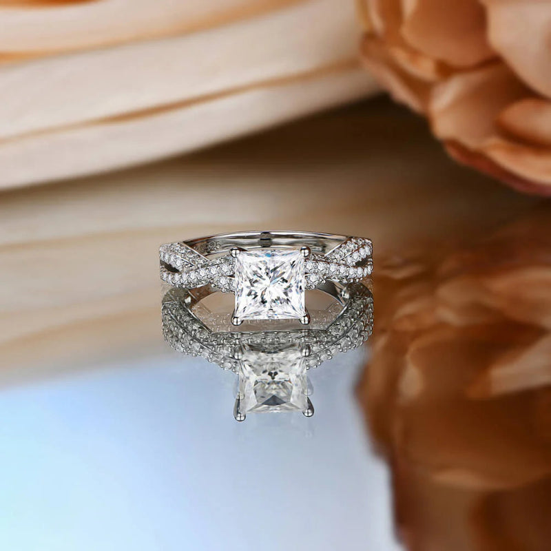 Princess Cut Moissanite Engagement Ring