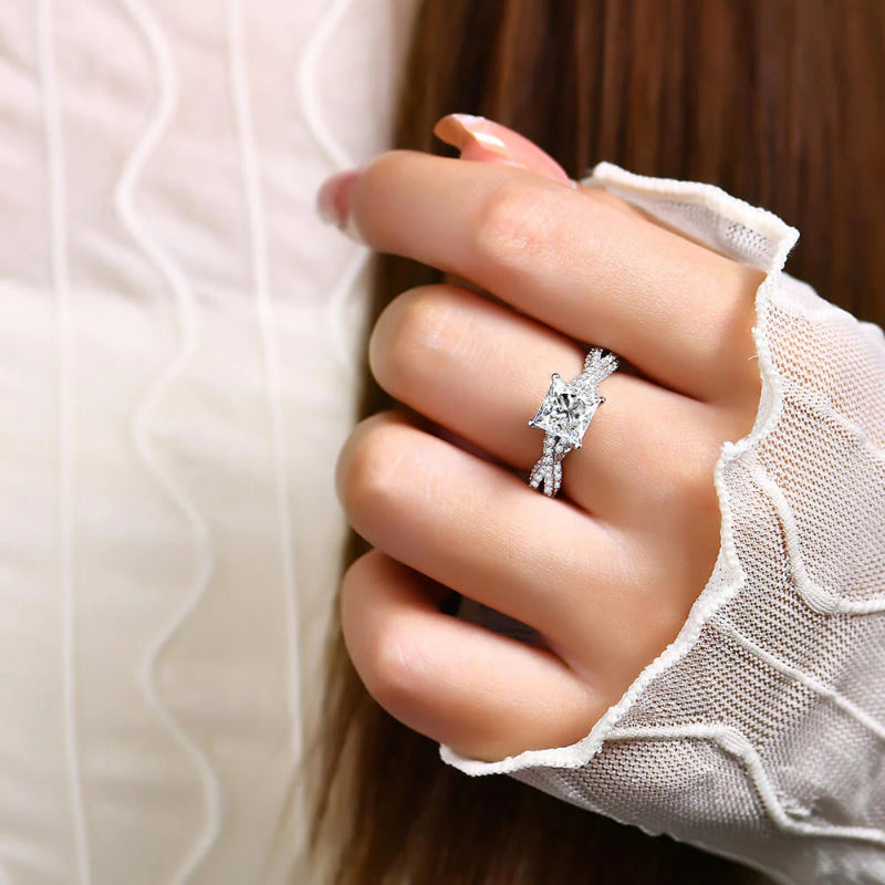 Princess Cut Moissanite Engagement Ring