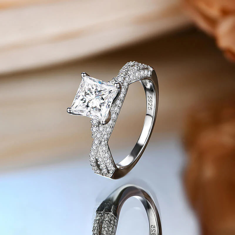 Princess Cut Moissanite Engagement Ring