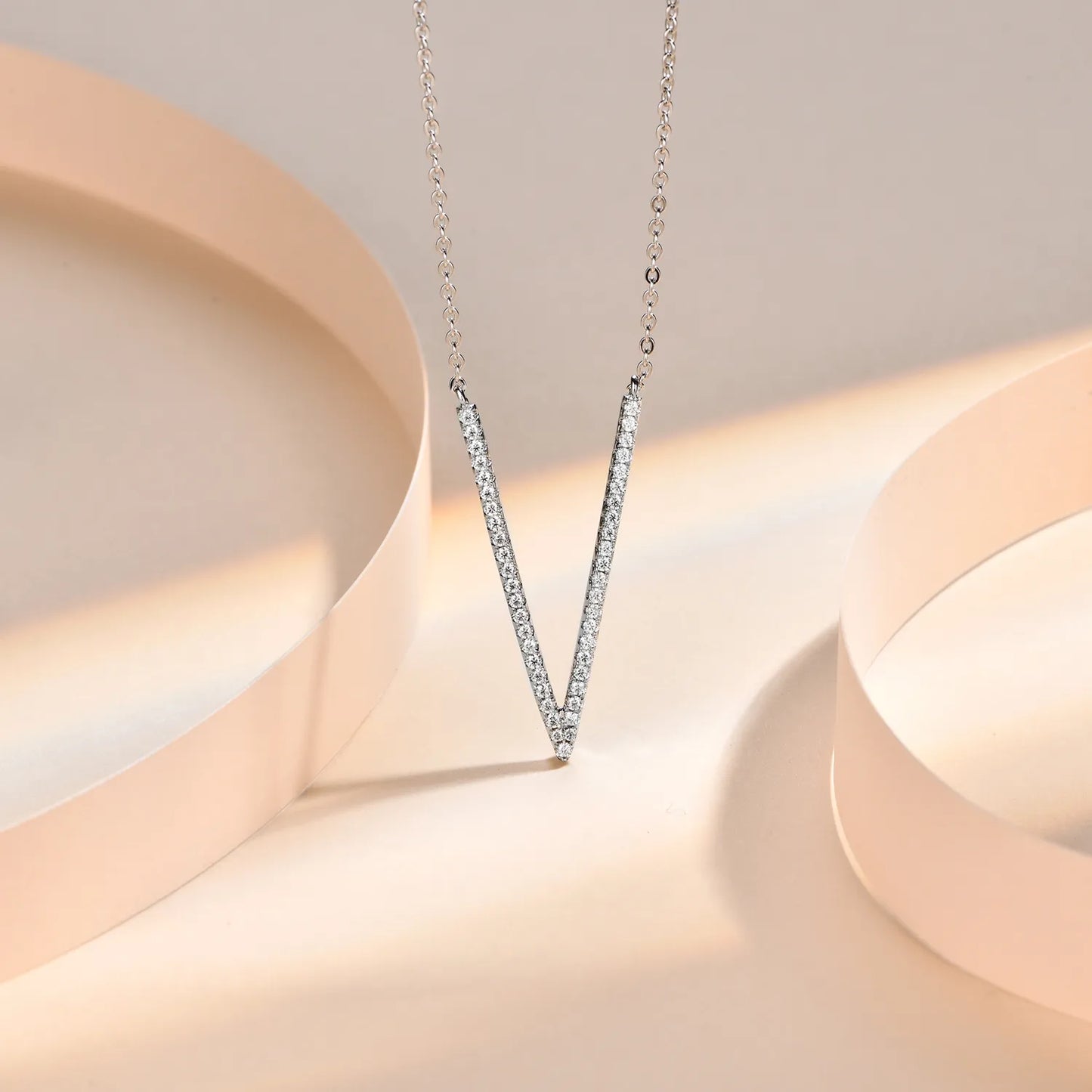 V-Style Sparkle Moissanite Necklace