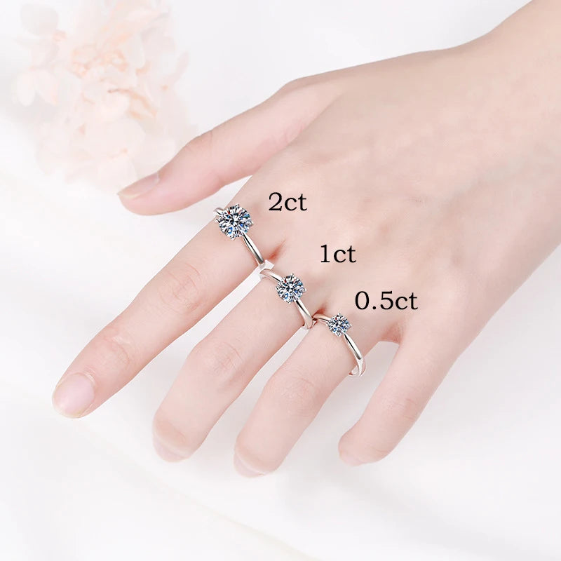 Moissanite Engagement Ring Angel's Halo