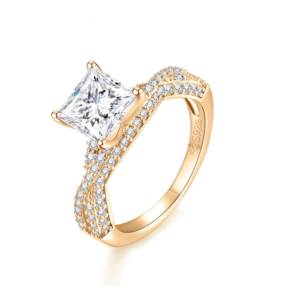 Princess Cut Moissanite Engagement Ring