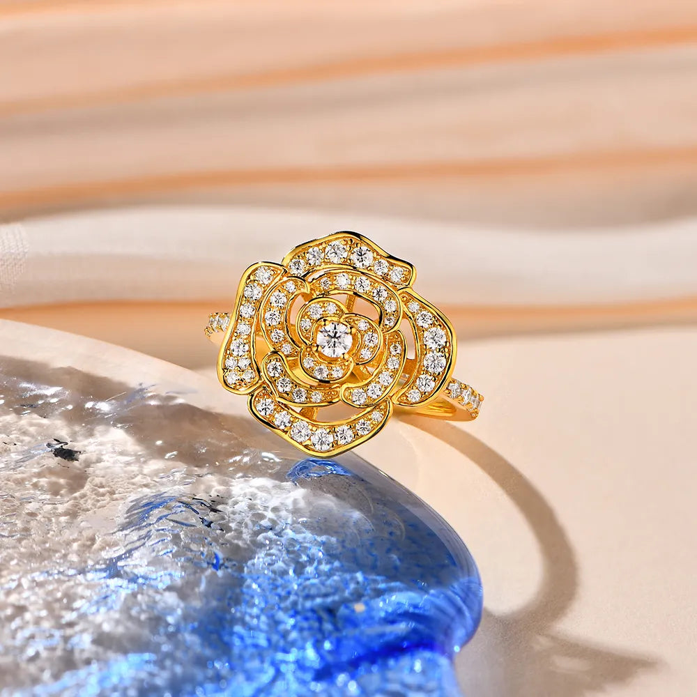 Moissanite Ring Rose Gleam