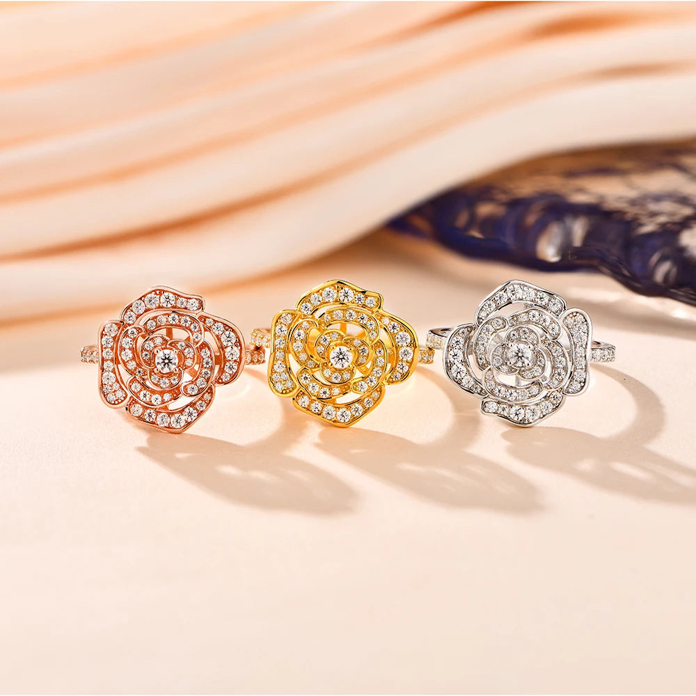 Moissanite Ring Rose Gleam