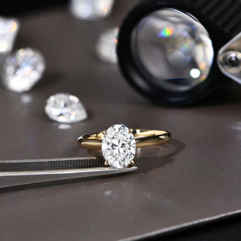 Oval Cut Moissanite Engagement Ring