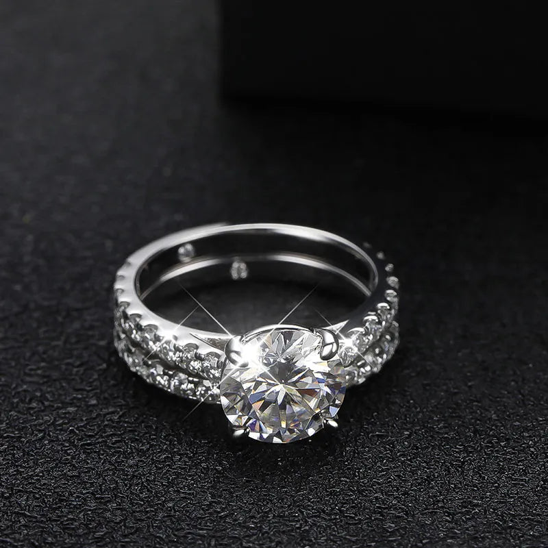 Moissanite Rings Bridal Set