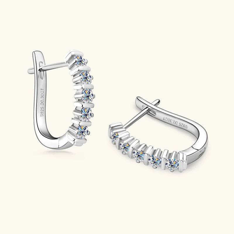 Moissanite Earrings Royal Hoops