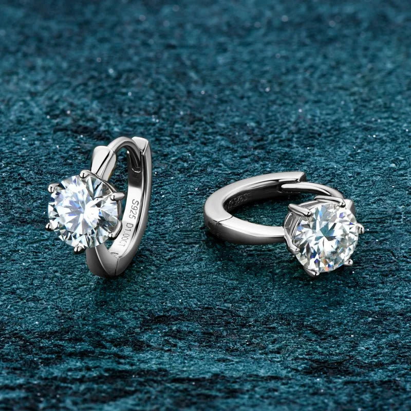 Moissanite Earrings Luminar Hoops