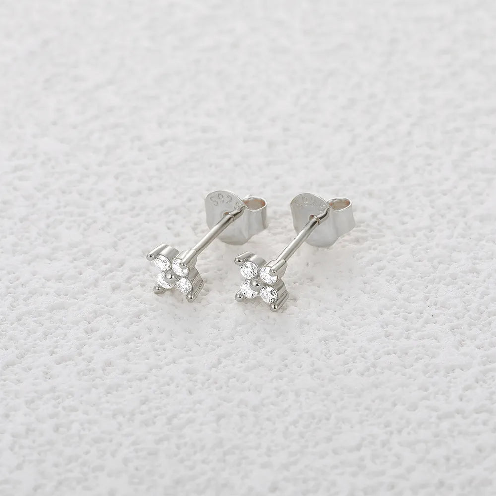 Moissanite Earrings Blossom Studs