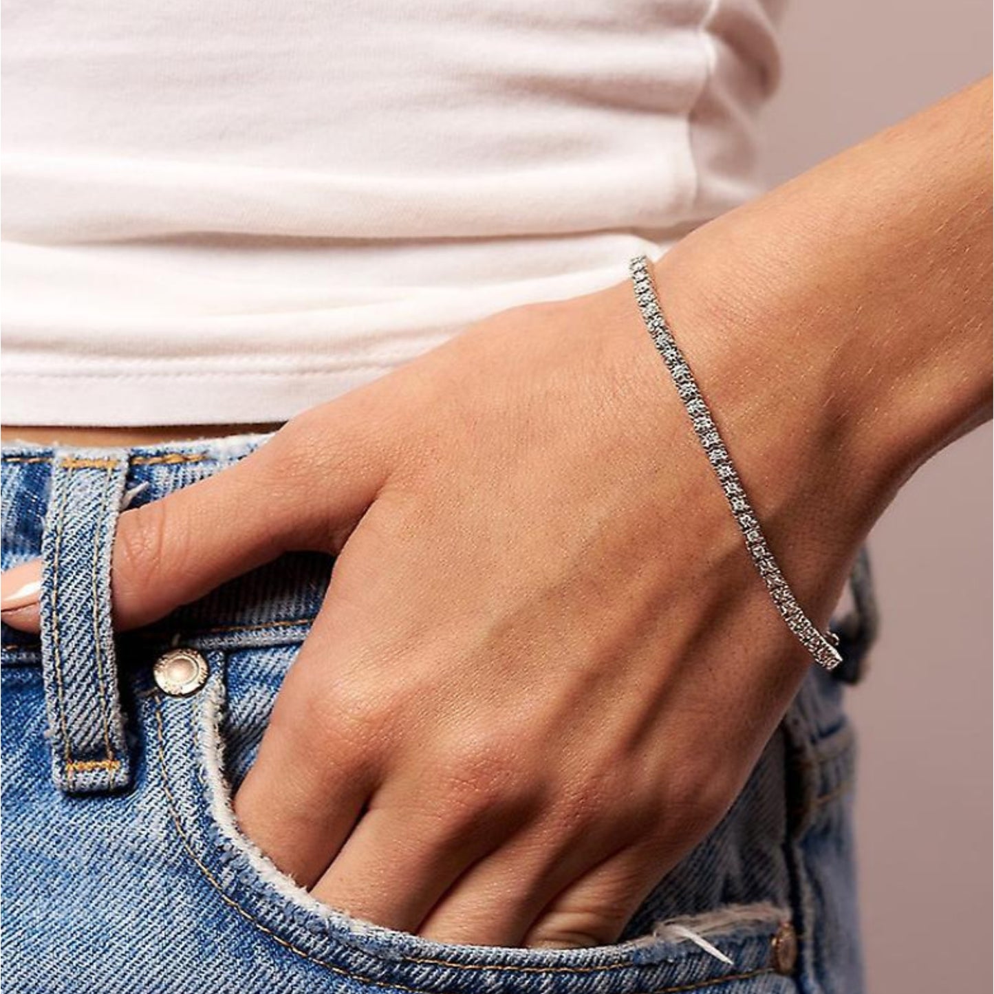 2.5mm Moissanite Tennis Bracelet