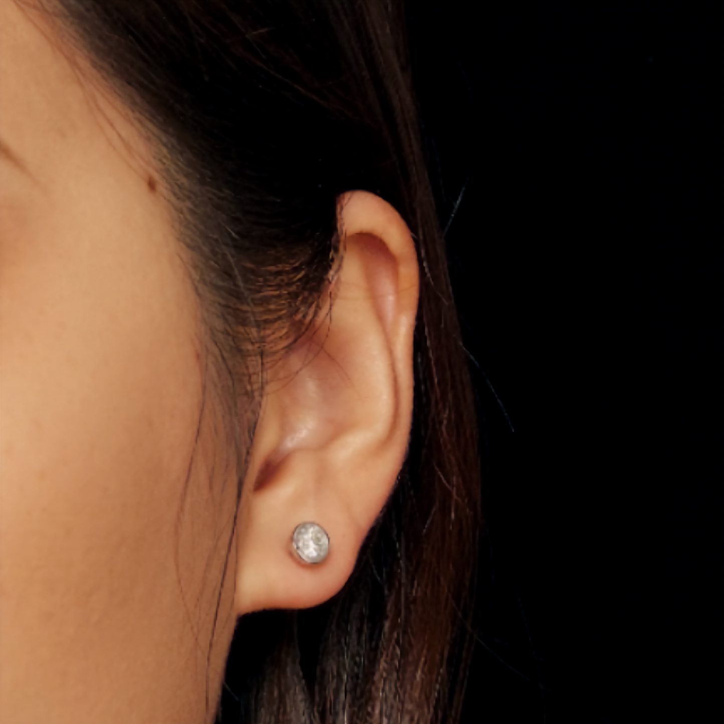 Bezel Moissanite Stud Earrings