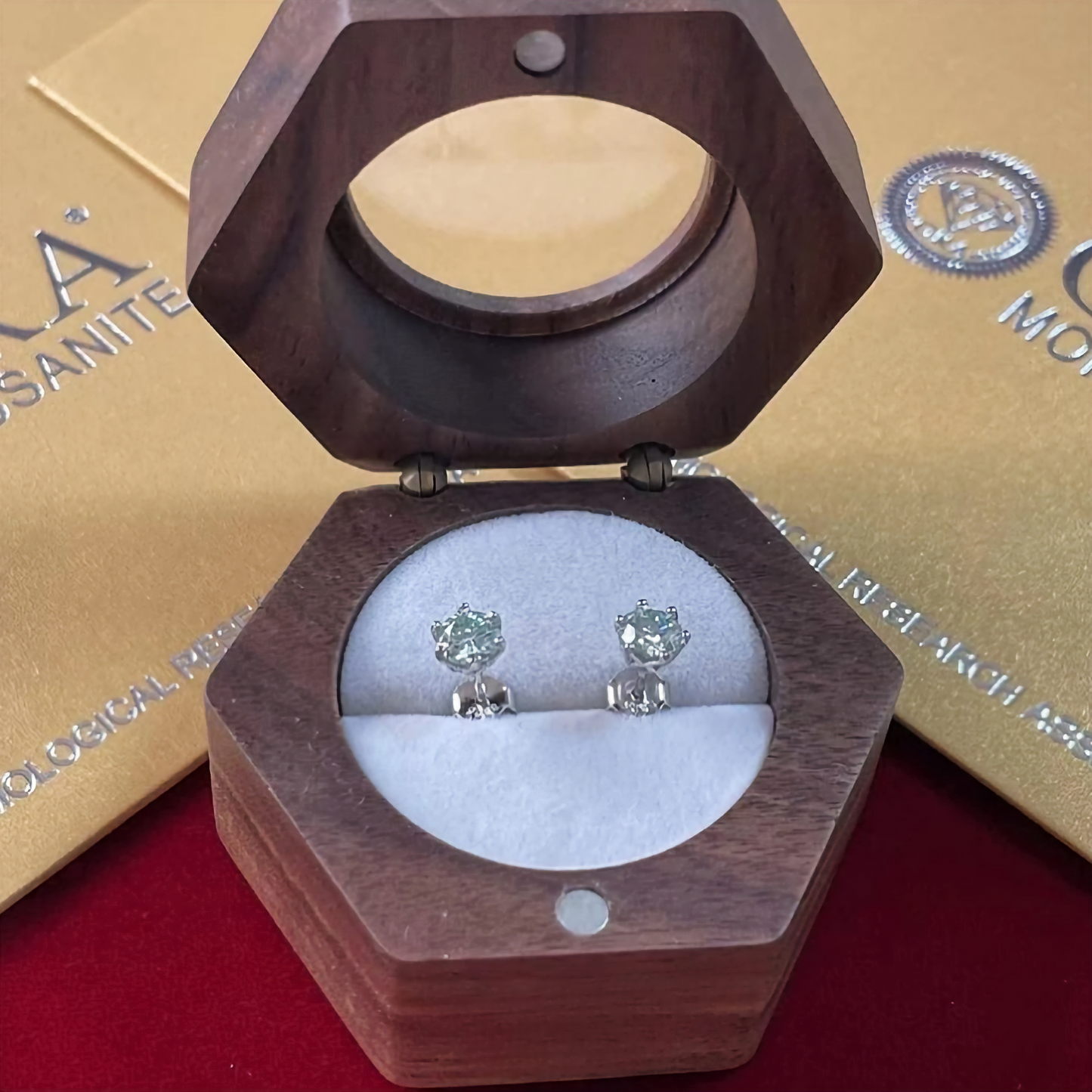 Moissanite Earrings Royal Green