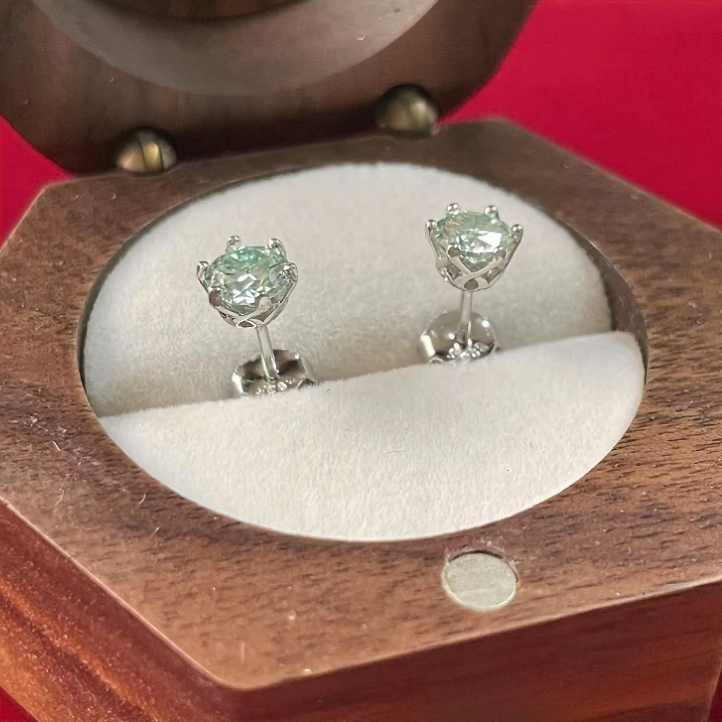 Moissanite Earrings Royal Green