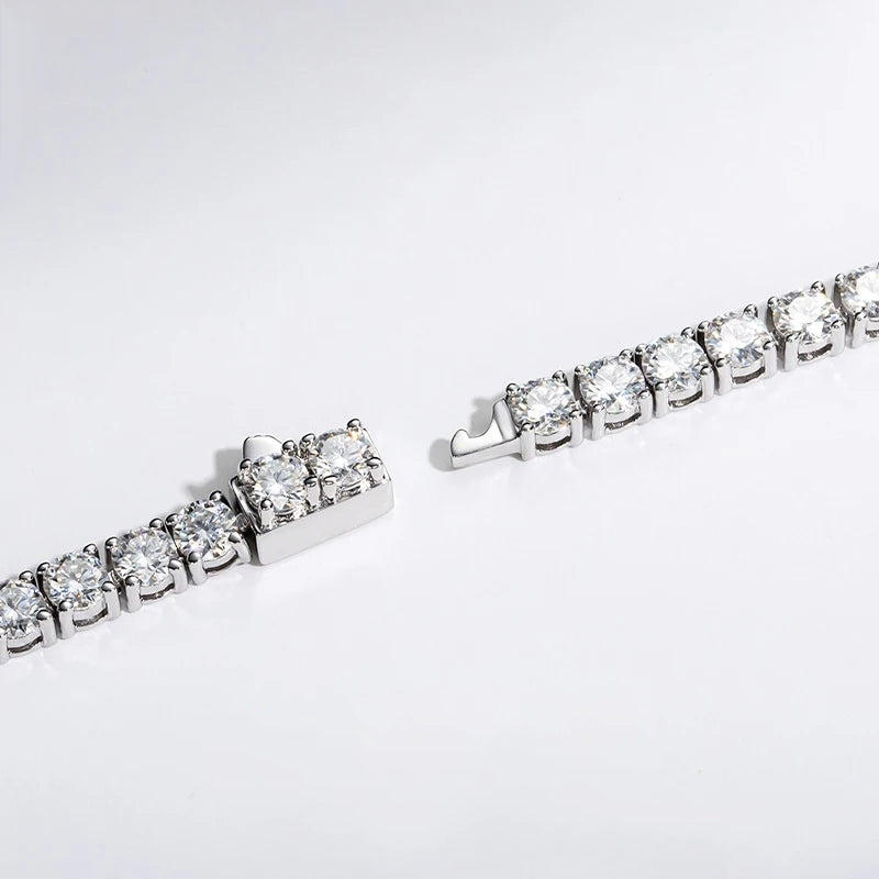 3mm Moissanite Tennis Bracelet With Hidden Lock