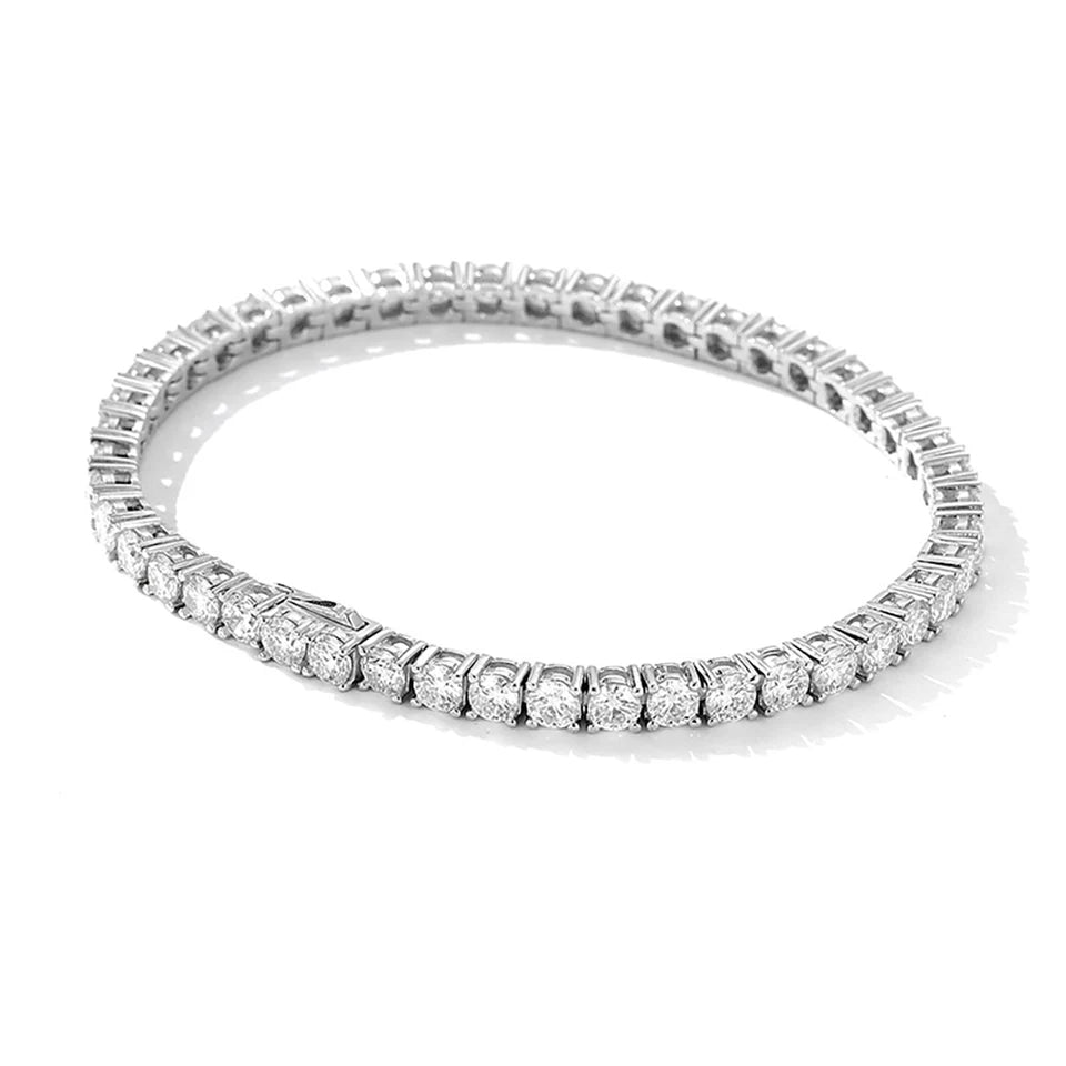 3mm Moissanite Tennis Bracelet With Hidden Lock