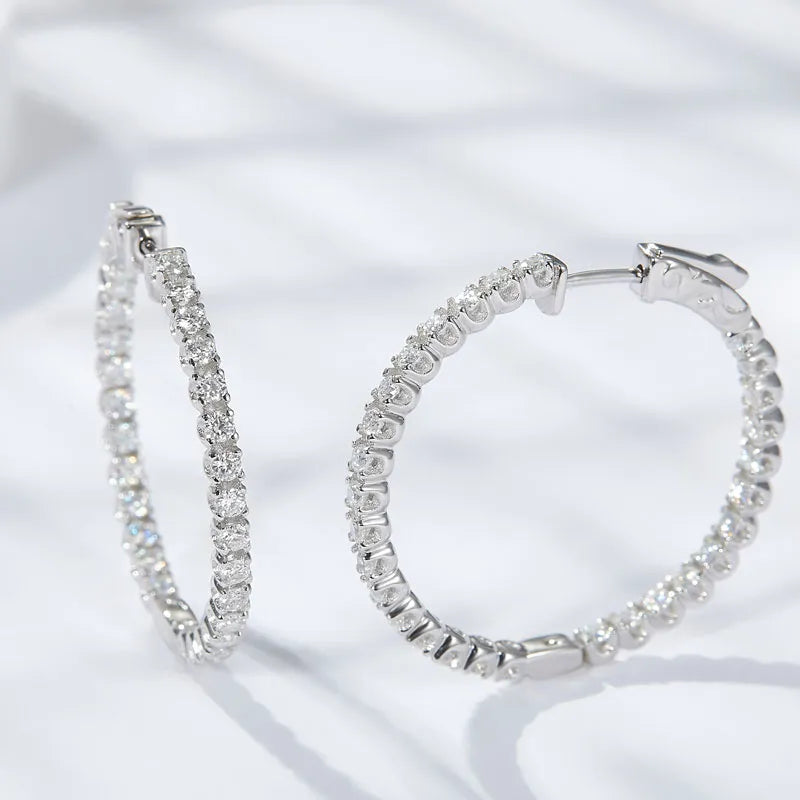 Moissanite Earrings Luna Luxe Hoops