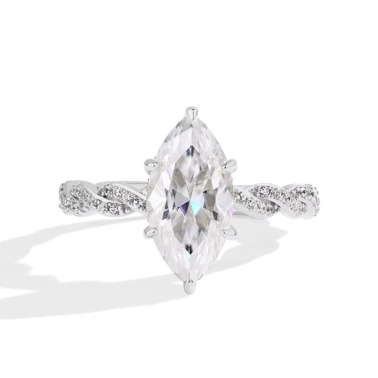 Marquise Cut Moissanite Engagement Ring