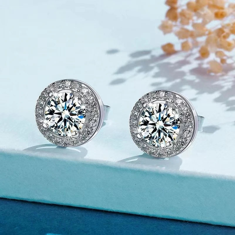 Moissanite Earrings Brilliant Blossom