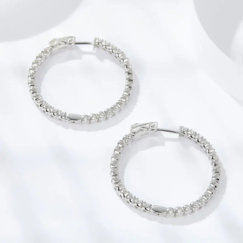 Moissanite Earrings Luna Luxe Hoops