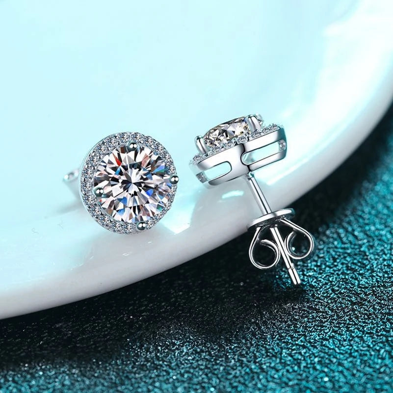 Moissanite Earrings Brilliant Blossom