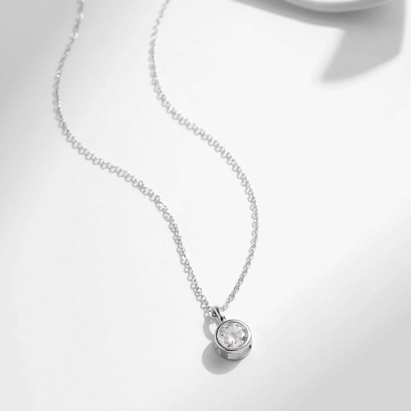 Elysian Bezel Moissanite Necklace