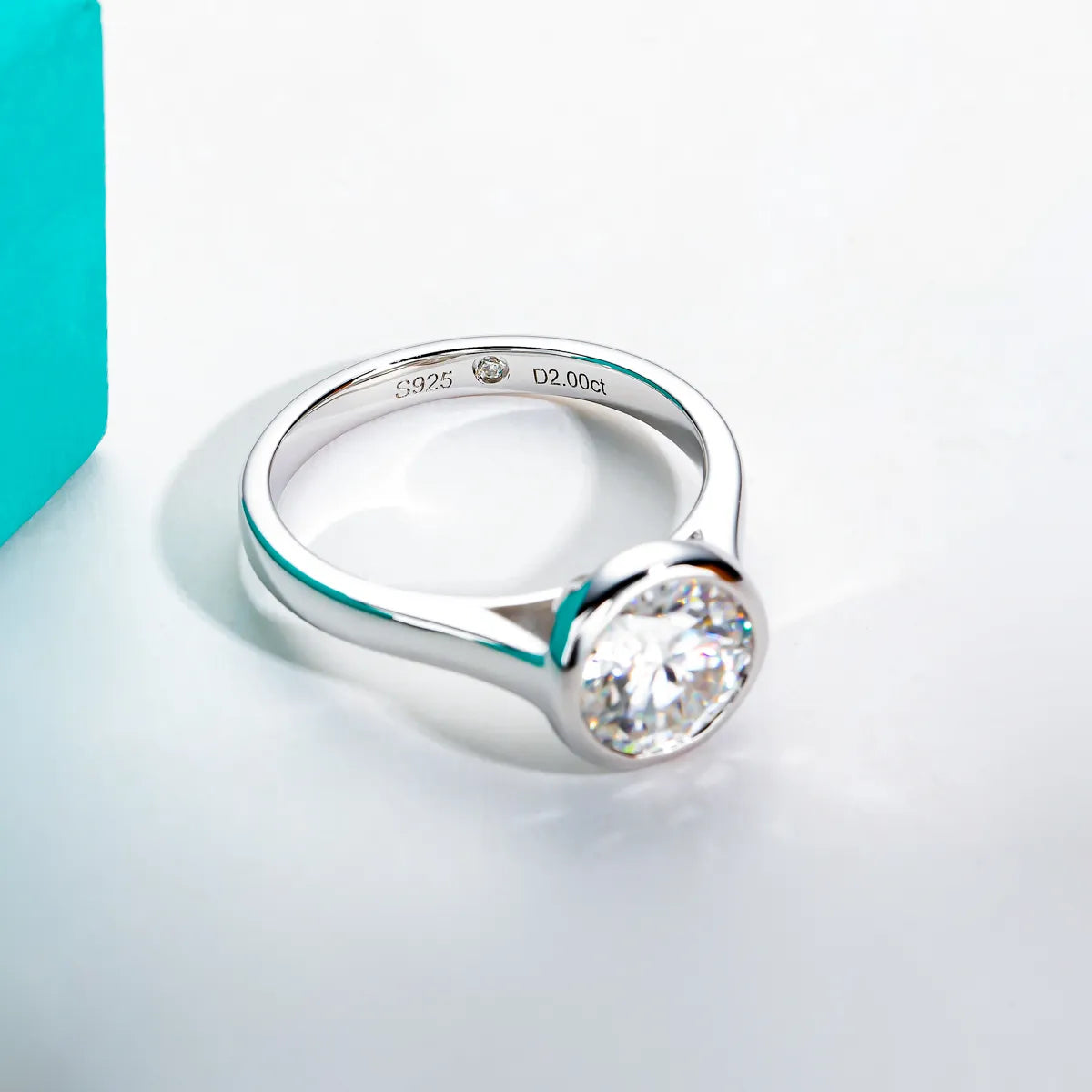 Moissanite Bezel Ring