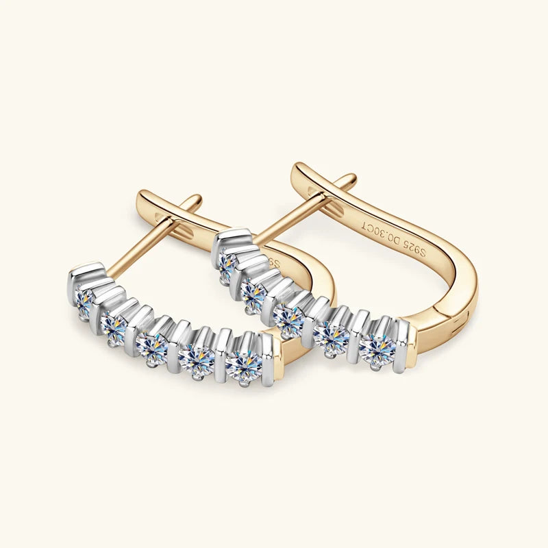 Moissanite Earrings Royal Hoops