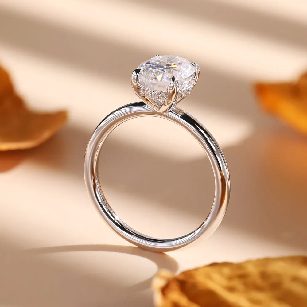 Moissanite Engagement Oval Ring