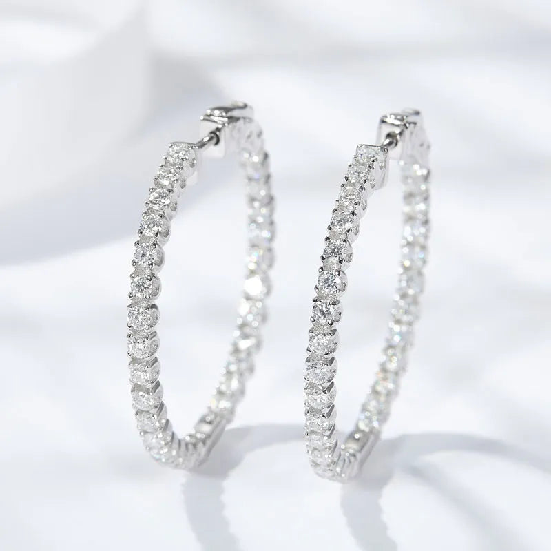 Moissanite Earrings Luna Luxe Hoops