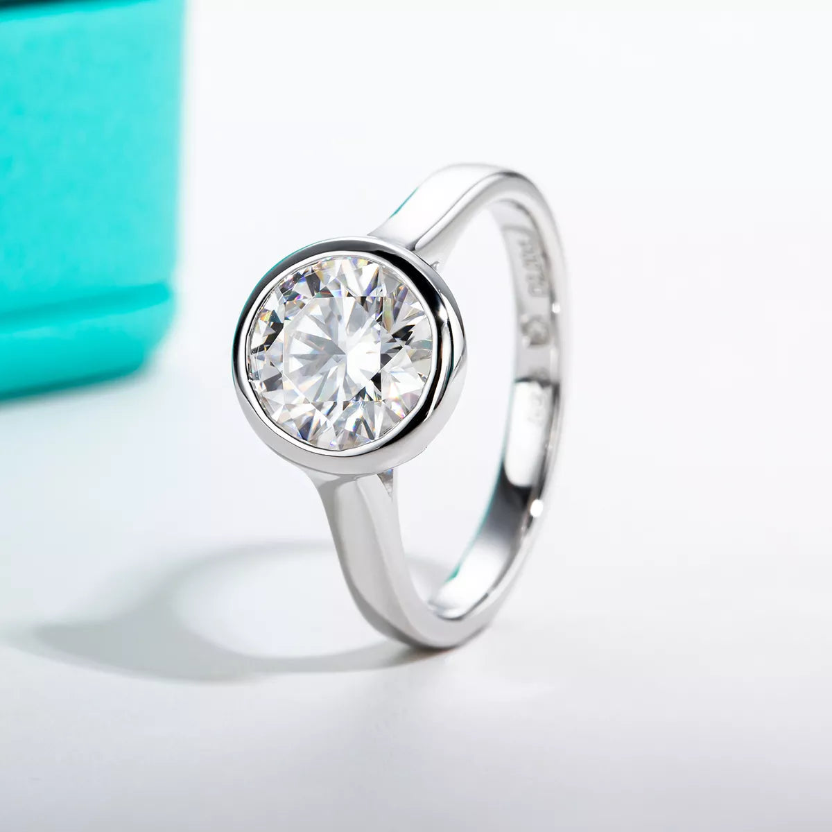 Moissanite Bezel Ring