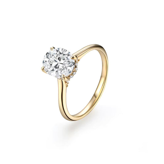 Oval Cut Moissanite Engagement Ring
