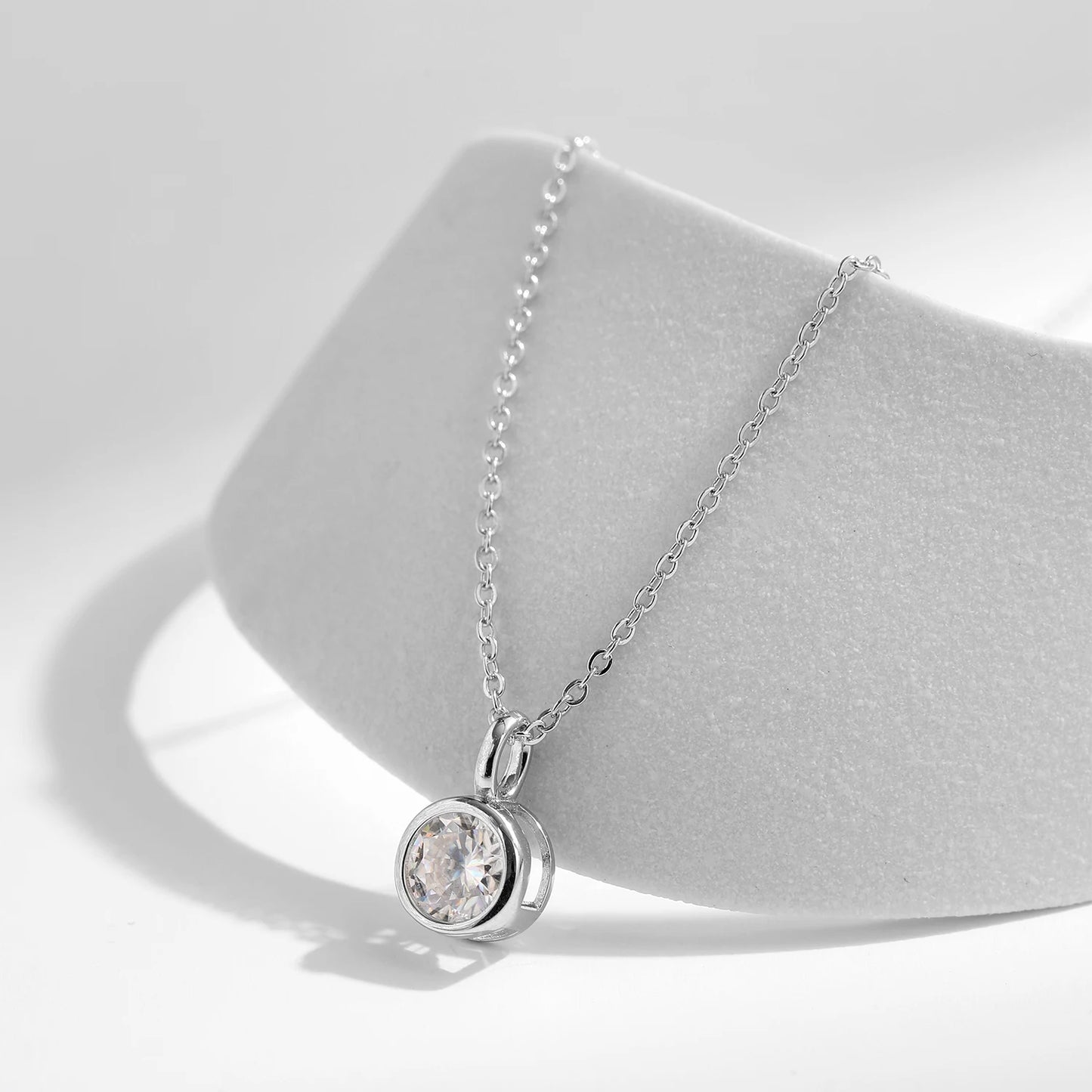 Elysian Bezel Moissanite Necklace