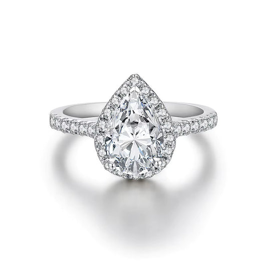 Pear Cut Moissanite Engagement Ring