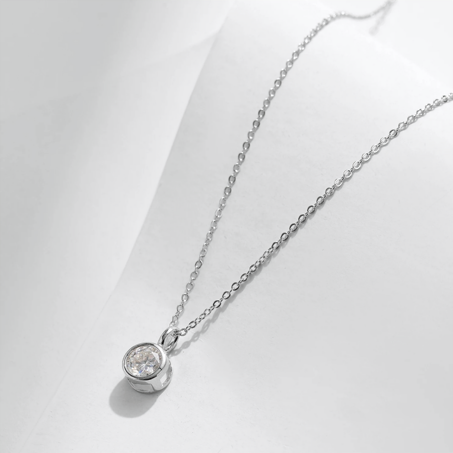 Elysian Bezel Moissanite Necklace