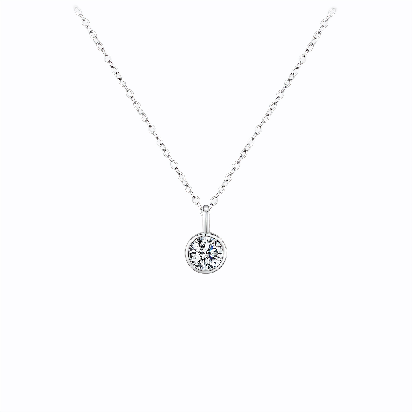 Elysian Bezel Moissanite Necklace