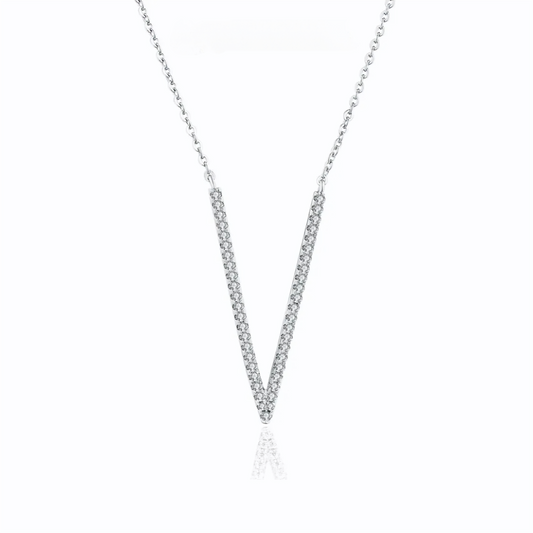 V-Style Sparkle Moissanite Necklace