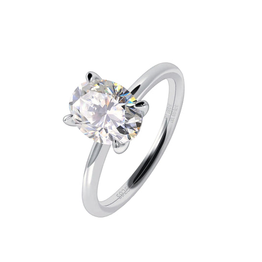 Moissanite Engagement Oval Ring