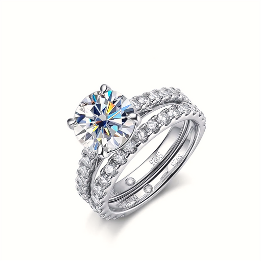 Moissanite Rings Bridal Set