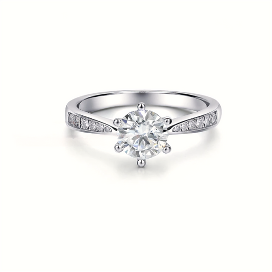 Round Brilliant Moissanite Solitaire Engagement Ring