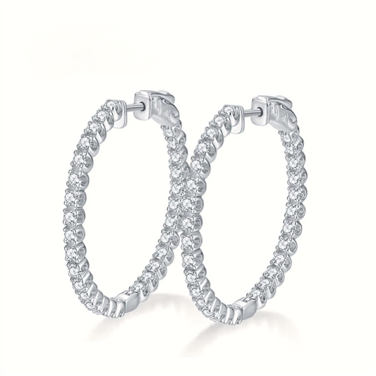 Moissanite Earrings Luna Luxe Hoops